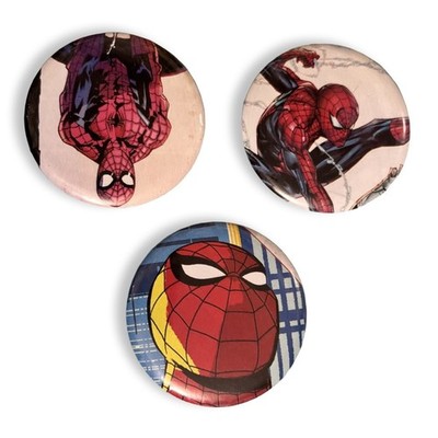 Spider-Man Pin Button Lot Marvel Comics 2.25  Custom 3pc Classic Poses
