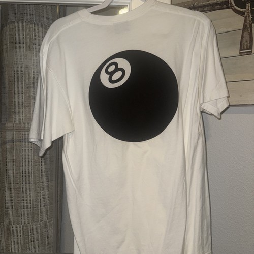 Stussy x DSM T-Shirt 8 Ball Rare Mens White Size Medium Worn - Picture 4 of 7