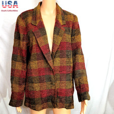 Nancy Bolen City Girl SZ 14 Two Button Blazer Jacket Lapel USA Made VTG