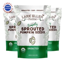 Pumpkin Organic Seeds Raw Unsalted Air Dried Pepitas 14 oz Pack of 3 Sprouted 20.95 per gallon