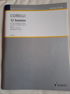Noten, Corelli, 12 Sonaten für Violine und B.C., u.a. La Follia, Kammermusik