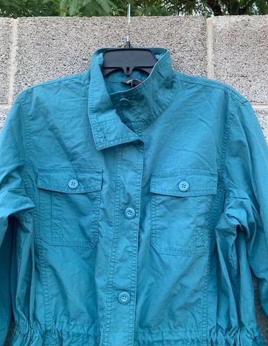 NWT Eddie Buaer Jacket Womens XL Teal Lightweight Chore Field Coat Military - Picture 3 of 12
