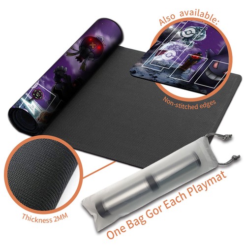 Pokemon Playmat gengar With Zones + Free Bag Trading Card Game Playmat of  TCG  - Picture 4 of 5