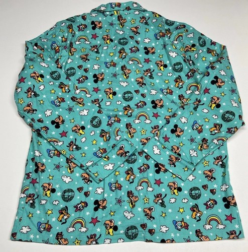 Disneyland Mickey & Friends All Over Print Flannel Long Sleeve PJ Set Large - Picture 7 of 14