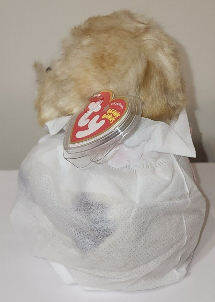 Ty Beanie Baby - SENNA KUN the Dog with Brown Paws (JAPAN