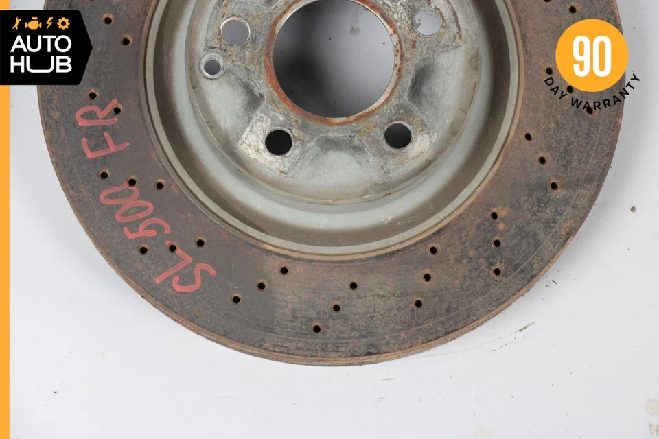 Juego de 2 rotores de freno delanteros izquierdo y derecho Mercedes R230 SL500 SL550 E550 OEM Foto 4 de 4