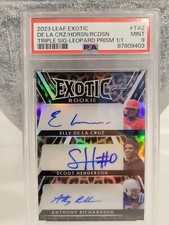 2023 Leaf Exotic ELLY DE LA CRUZ SCOOT ANTHONY RICHARDSON Leopard 1/1 AUTO PSA 9