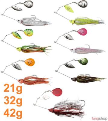 Savage Gear DA`BUSH SPINNERBAIT 2 Spinnblätter Einzelhaken Glitter Silicon Skirt