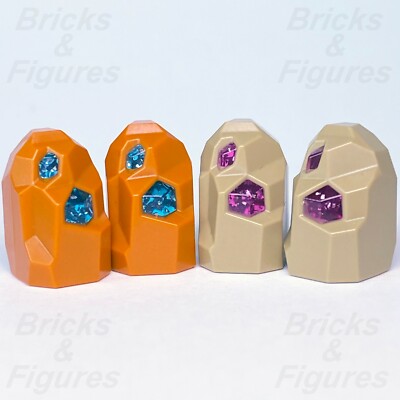 LEGO® Rock Geode with Light Blue Dark Pink Crystals x 4 City Parts