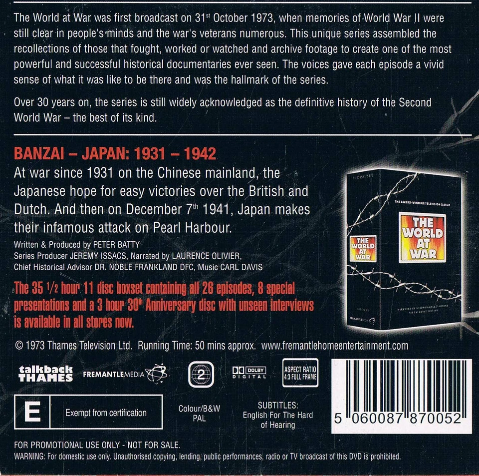 WORLD AT WAR -  BY DAILY MAIL - 26 DISC SET- WAR -  DVD N/Paper - Image 3 of 4