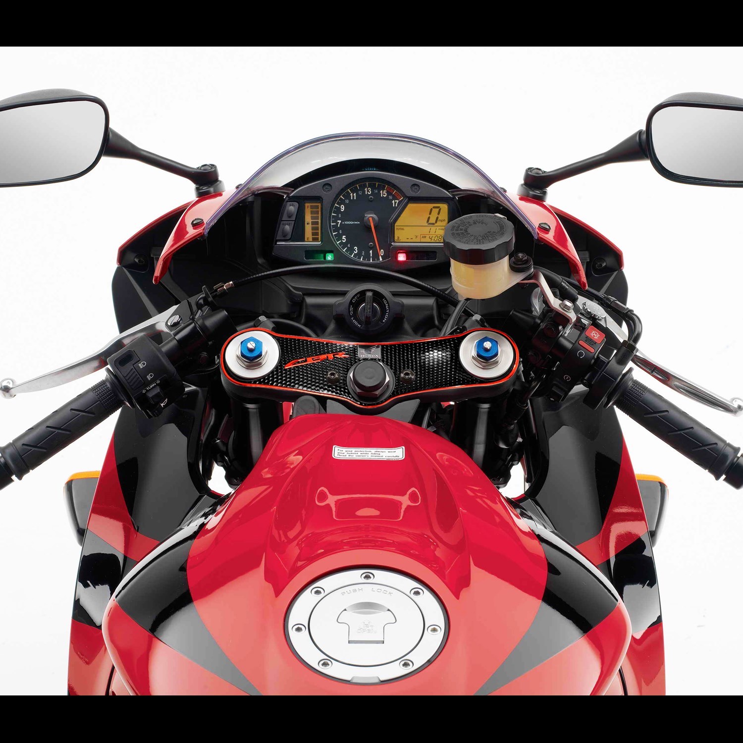 Handle Bar Yoke+Fuel Cap Cover+Tank Pad Kit 0723 CBR 600 CBR600RR Chromed Red eBay