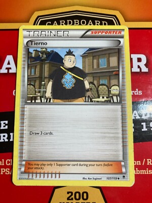 pokemon card tierno 2016 Pokemon TCG TIERNO Reverse Holo 112/122 Trainer Supporter Card