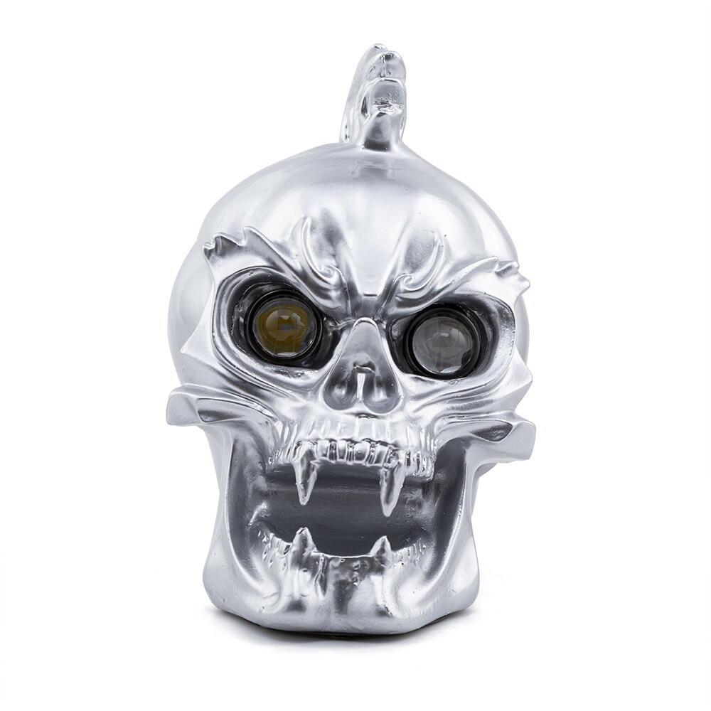 Silver LED Skull Headlight Lamp For Harley Choppers Cruiser Custom