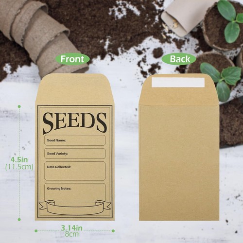 100 Pcs Seed Packets Envelopes Seed Saving Packets for Flower Vegetables - Picture 5 of 6