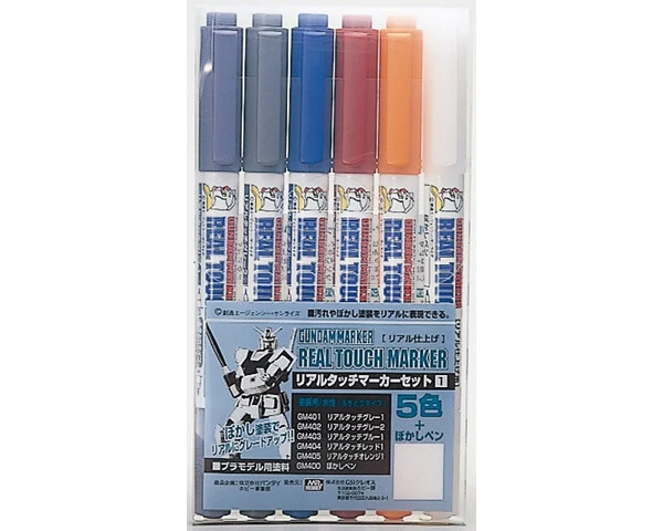 Mr.Hobby GMS112 Gundam Marker Real Touch Marker Set 1 (6 colori) modellismo