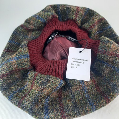 Eliz Scott Harris Tweed ladies pure new wool tammie hat size 3 - Picture 8 of 12