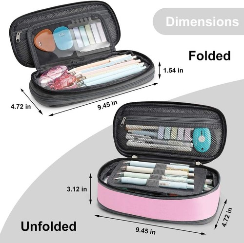 Ahlirmoy Large Pencil Case Collapsable Expandable Pencil Case Travel Case School - Picture 9 of 13