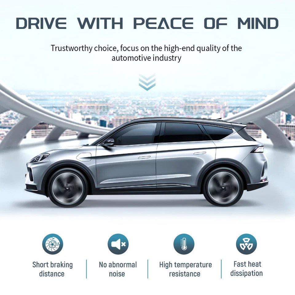 Front Disc Drilled Rotors Ceramic Brake Pads Kit For 2015 2016 - 2021 Kia Sedona - Image 4 of 4