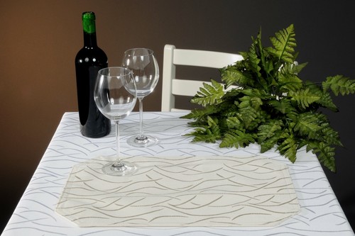 Set de Mesa 30x45 CM 2er Set Damasco Rayas Plazas Festivo Moderno Platillo - Imagen 4 de 30