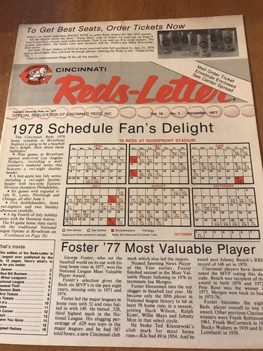 1977 Cincinnati Reds-Letter News Letter November W/ TICKET ENVELOPE BENCH,ROSE+ - Picture 1 of 3