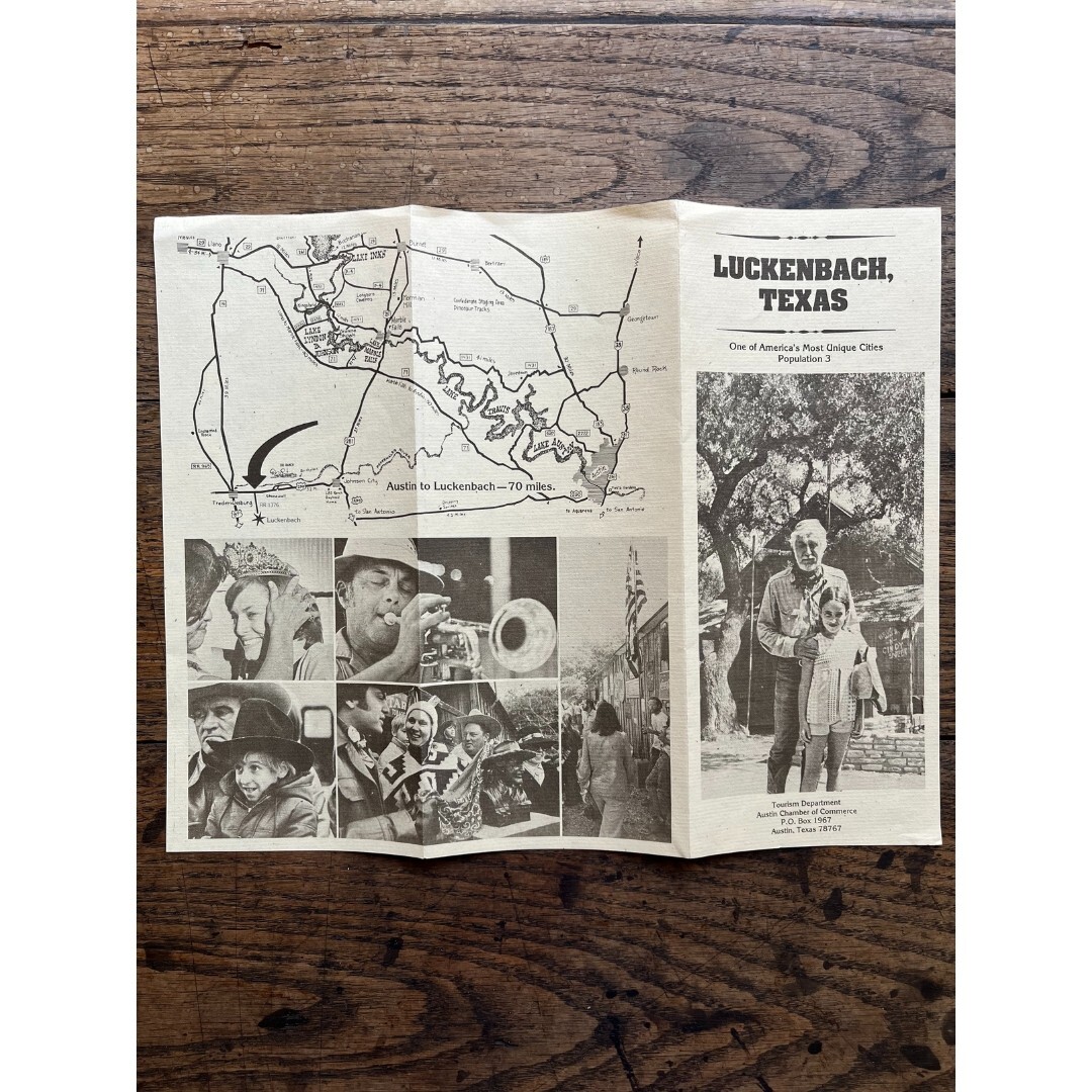 Vintage 1970s Luckenbach Texas Travel Brouchure Hondo Crouch TX Hill vintage-1970s-luckenbach-texas-travel-brouchure-hondo-crouch-tx-hill