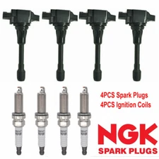 OEM Ignition Coil & NGK Ruthenium Spark Plug For 07-19 Nissan Altima Versa UF549