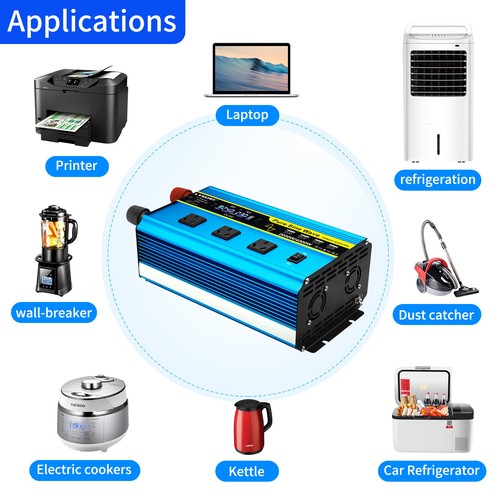 2000W/3000W/4000W Pure Sine Wave Inverter 12V/24V to 240V – 3 AC Outlets + 4 USB - Picture 20 of 65