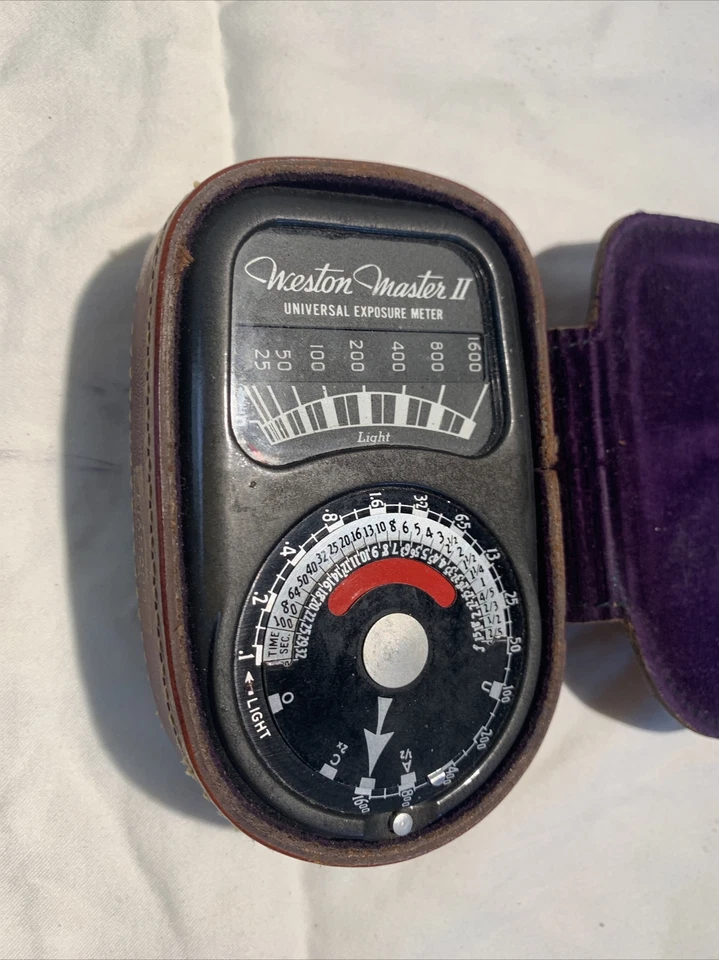 Weston Master II Universal Light Exposure Meter Model 735 Black w Case Vintage Foto 2 de 4