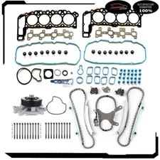 Head Gasket Bolts Set Timing Chain Water Pump For 2002-2003 Dodge Ram 1500 4.7L