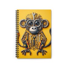 Spiral Notebook Ruled Line Monkey Constructed of Tools Design 6, Gift