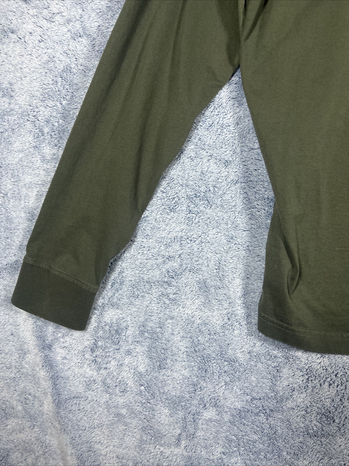 Levis Men's White Tab Dark Green Long Sleeve w/ Double Pockets Polo Shirt Size L thumbnail 17