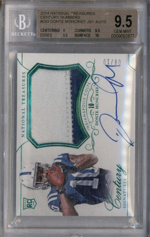 Donte Moncrief Panini National Treasures #293 Century Material Autograph
