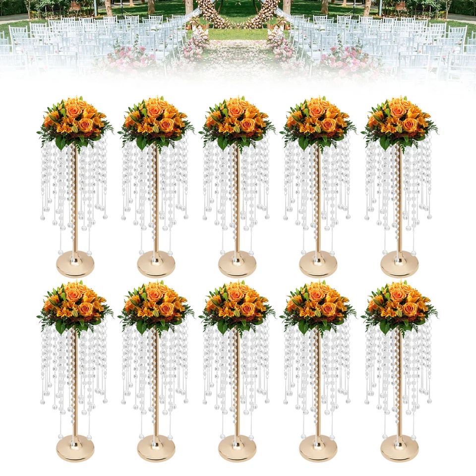 10 Piezas 55 cm de Alto Cristal Flor Soporte Centros Jarrón Boda Fiesta Decoración Foto 4 de 4