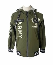 Military Style Boys Medium Jacket Liang Ying Ying Green Full Zip Fashion