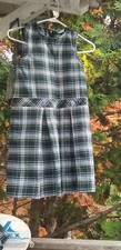 FLYNN O'HARA SCHOOL UNIFORM GIRLS PLEATED PLAID DROP DRESS JUMPER SIZE 14H