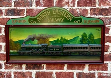 Vintage English Pub Sign North Eastern Railway Train 3D