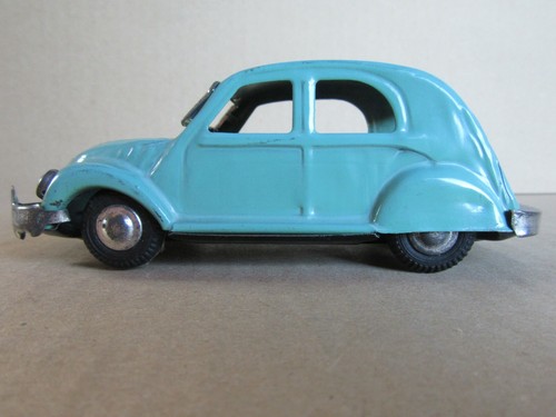 224 Vintage Seltene Endoh Spielzeug Blech Japan Citroën 2CV Grün L 13 Cm - Picture 9 of 12