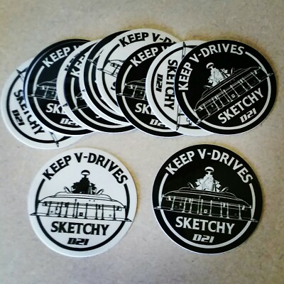 D21 Sketchy Stickers ,V drive, Artwork Art Casale, Drag Boat, Hydro, Flatbottom