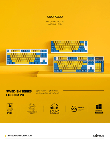 [Leopold] FC660M PD Swedish Style PBT English (Red Switch) Mechanical Keyboard - Picture 7 of 8