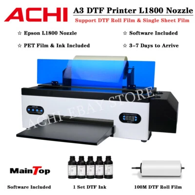 ACHI A3 DTF Printer Direct to Film EPSON L1800 Printer Heat Transfer For T-shirt