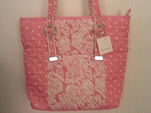 Pink baby girl quilted diaper bag /tote w/wallet cosmetic bag New Free shipping - Picture 2 of 8