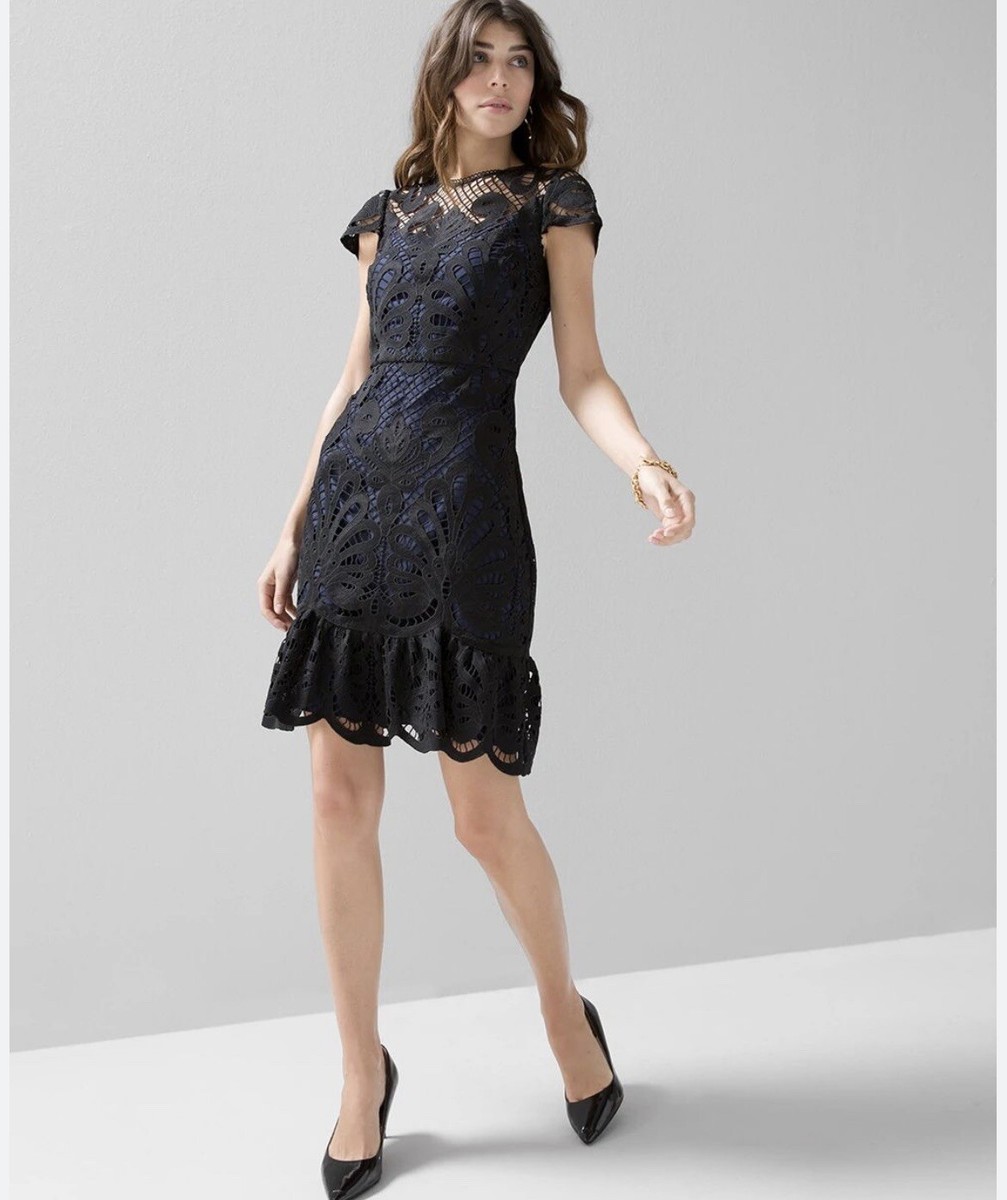 Little Black Lace Dress Black Cocktail Dress Short Sleeve Black
