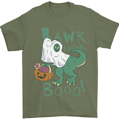 T-Rex RAWR I Mean Booo Halloween Dinosaurier Herren T-Shirt 100% Baumwolle