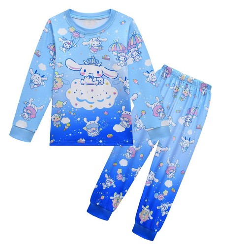 Cinnamon dog 3-10-year-old girls' sleepwear set, boys' long sleeved casual set - Picture 3 of 21