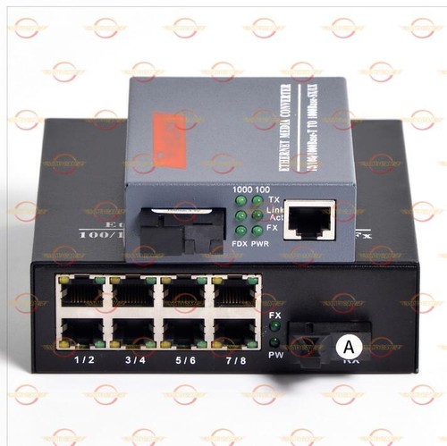 Gigabit Fiber Optic Media Converter 1 CH*SC 8 CH*RJ45 Converter Transceiver - Picture 9 of 9