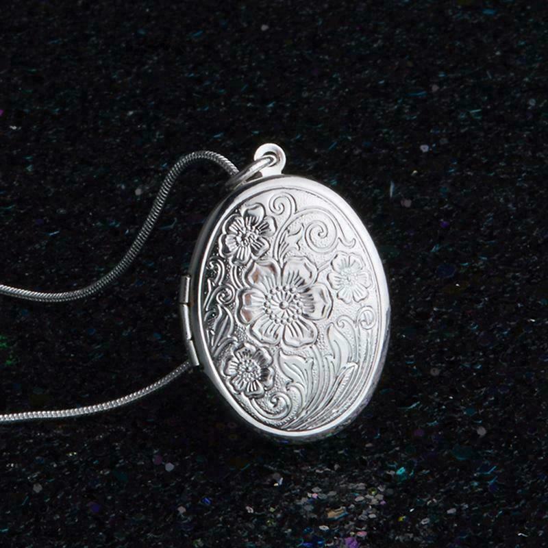 Sterling Silver 4 Picture Oval Locket, 18