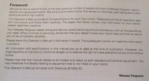 Massey Ferguson MF 7619 7620 7622 7624 7626 7600 Dyna-6 Tractor Operators Manual - Picture 4 of 10