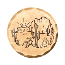 Desert Scene Embossed Copper Golf Ball Marker by Sunfish