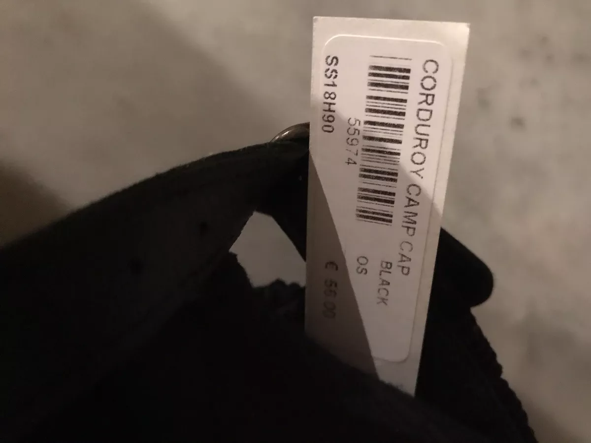 SUPREME CORDUROY CAMP CAP - BLACK - OS - S/S 2018 - 100% AUTHENTIC