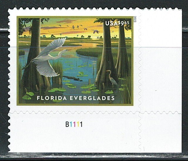 Mint US Florida Everglades With Plate# B1111 Stamp Scott# 5751 (MNH) CR10258 Mint US Florida Everglades With Plate# B1111 Stamp Scott# 5751 (MNH) CR10258